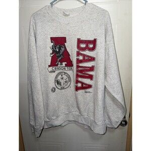Vintage 90s Alabama Crewneck Sweatshirt Bama Crimson Roll Tide Sweatshirt XXL